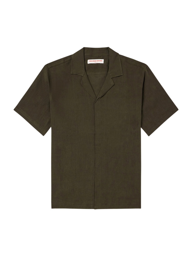 Photo: Orlebar Brown - Maitan II Camp-Collar Linen Shirt - Green