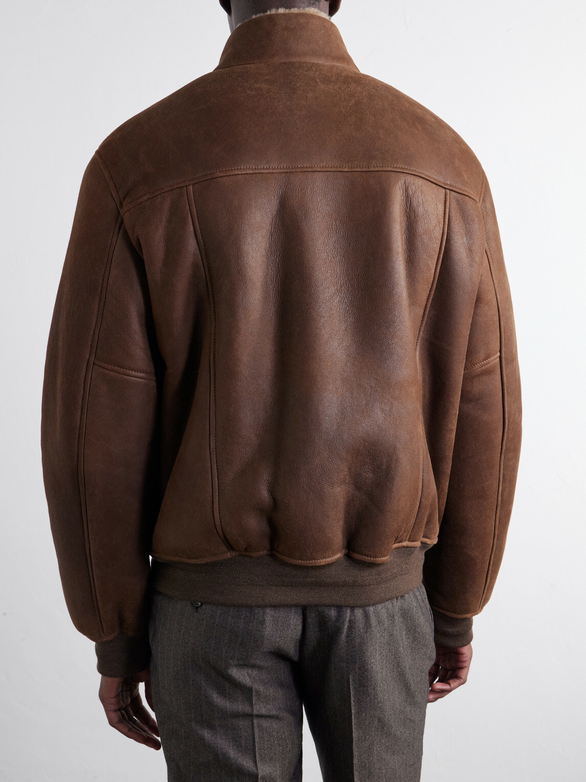 Canali - Shearling-Lined Full-Grain Leather Jacket - Brown