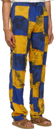 Bloke Yellow & Blue Chiffon Patchwork Trousers