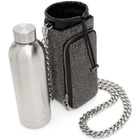 KARA Black Crystal Mesh Water Bottle Bag