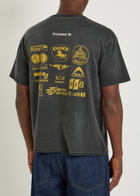 Duke And Dexter Sponsors Vintage Printed Cotton T-shirt Black And White