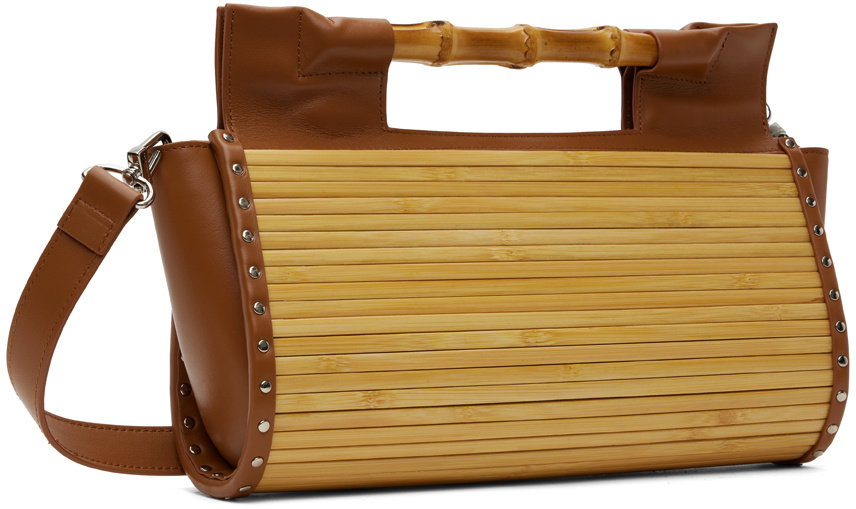 Feng Chen Wang Beige & Brown Rectangular Bamboo Bag