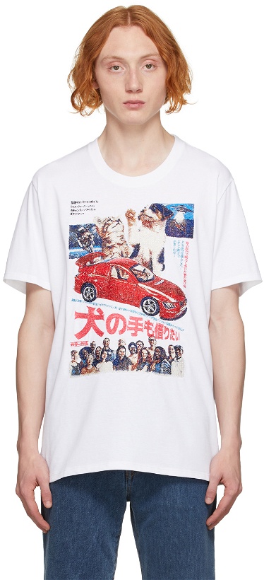 Photo: Doublet White Retro Poster Embroidery T-Shirt