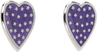 Chopova Lowena Purple & Silver Dark Heart Earrings