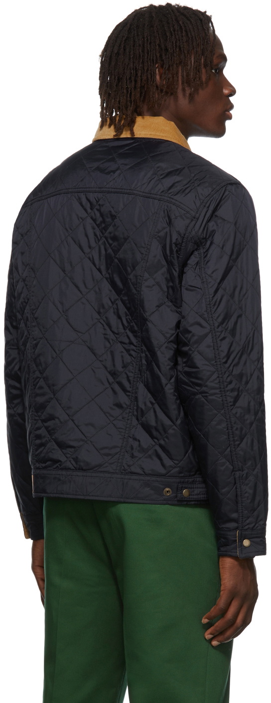 Noah Navy Quilted Trucker Jacket Noah NYC