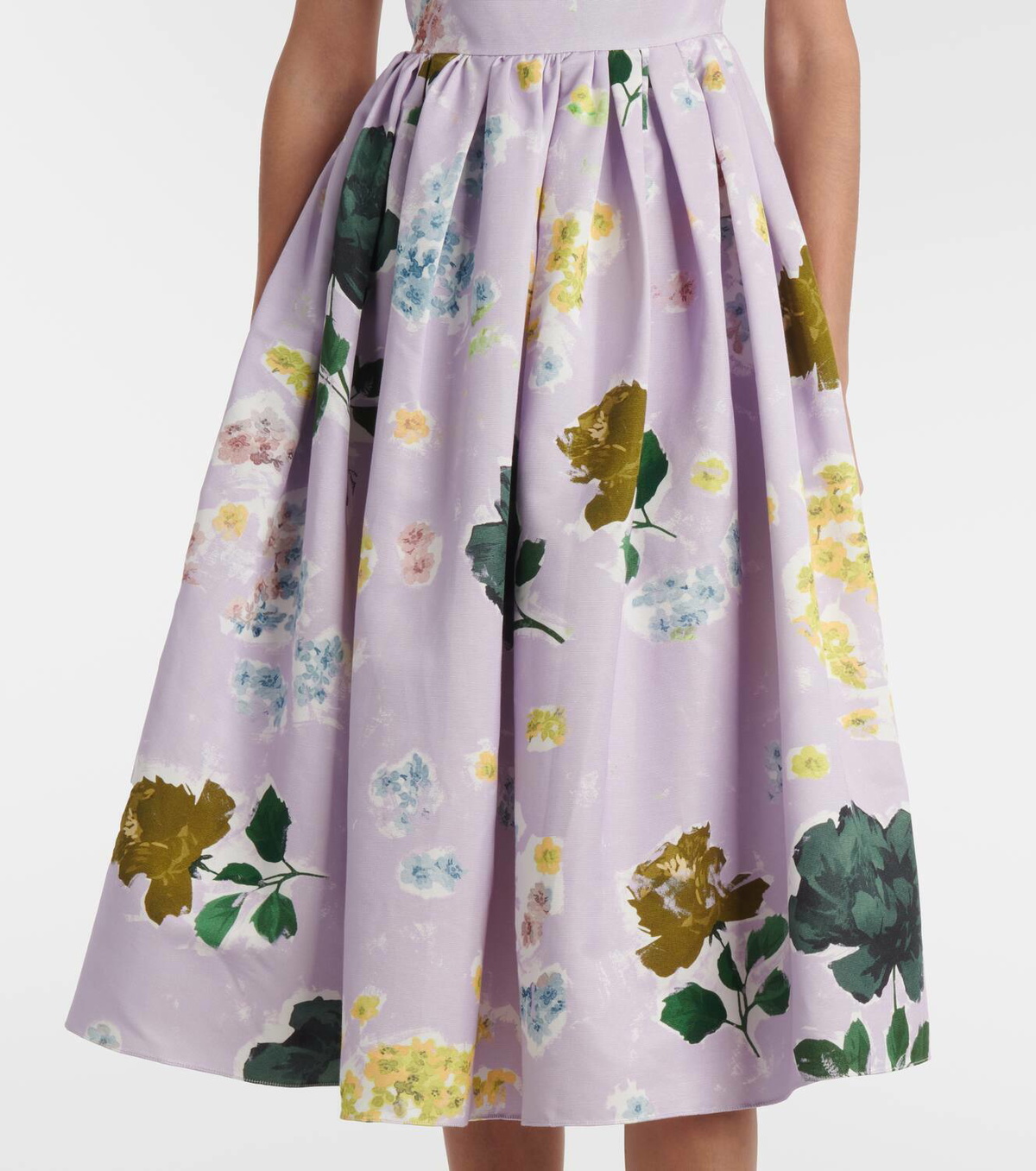 Erdem Floral cotton-blend faille midi dress Erdem
