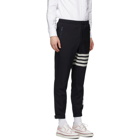 Thom Browne Navy Snap Front Track Trousers