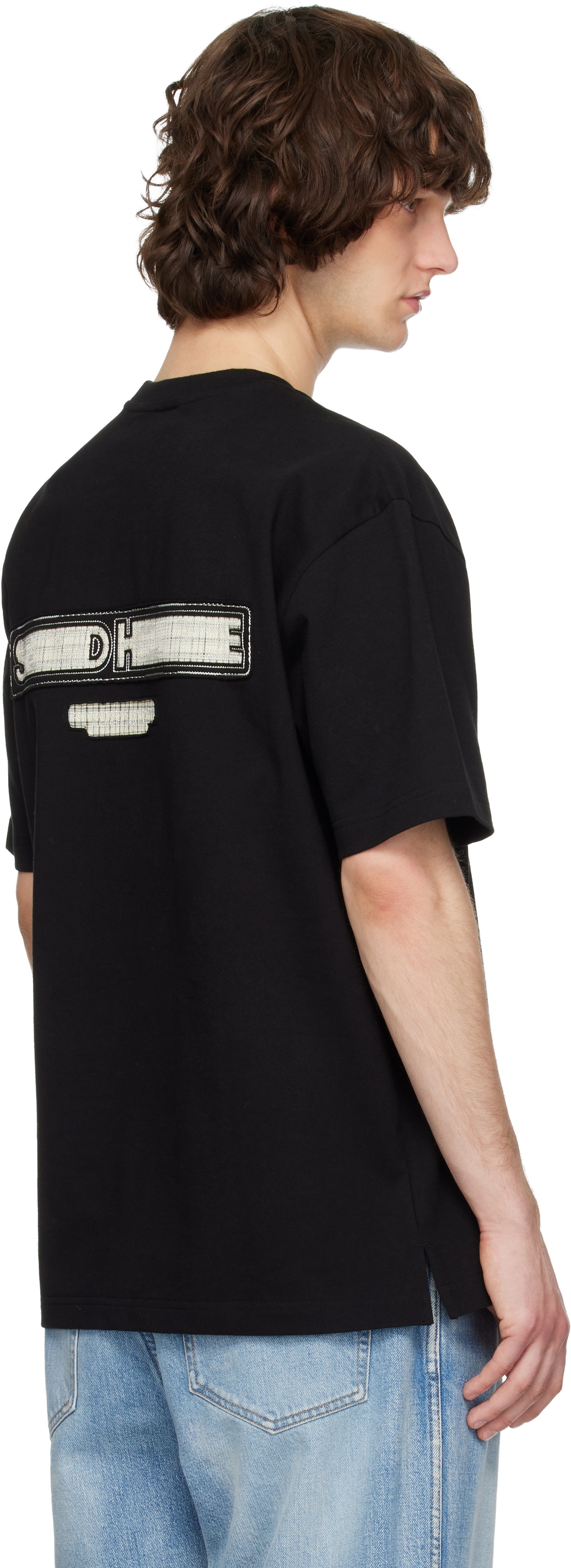 Solid Homme Black Solid Back Logo Short Sleeve T-shirt