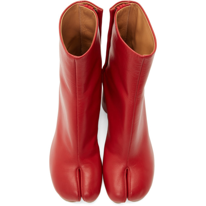 Maison Margiela Tabi red レッド 35 Martin Margiela Tabi Red Leather Flat Shoes Sz 35 Rare
