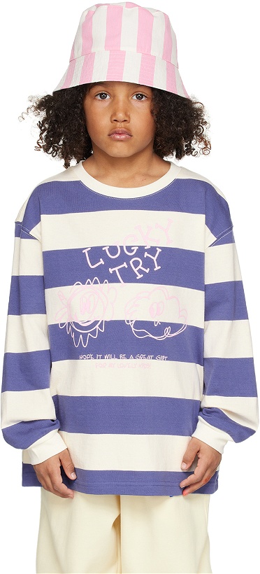 Photo: Luckytry Kids Blue & White Stripe Long Sleeve T-Shirt