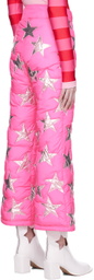 ERL Pink Embellished Puffer Trousers