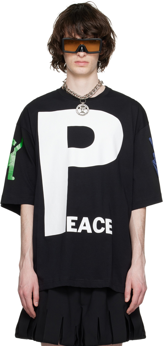 Walter Van Beirendonck Black 'Peace' T-Shirt Walter Van Beirendonck