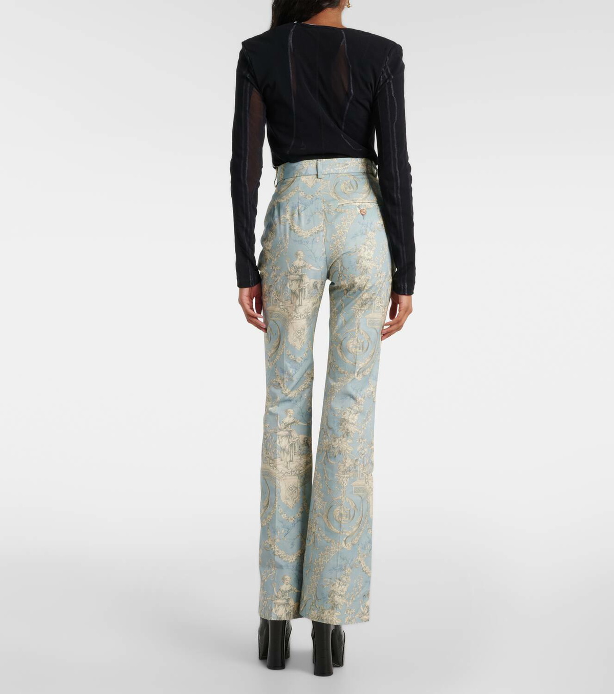 Vivienne Westwood Ray printed high-rise cotton flared pants 