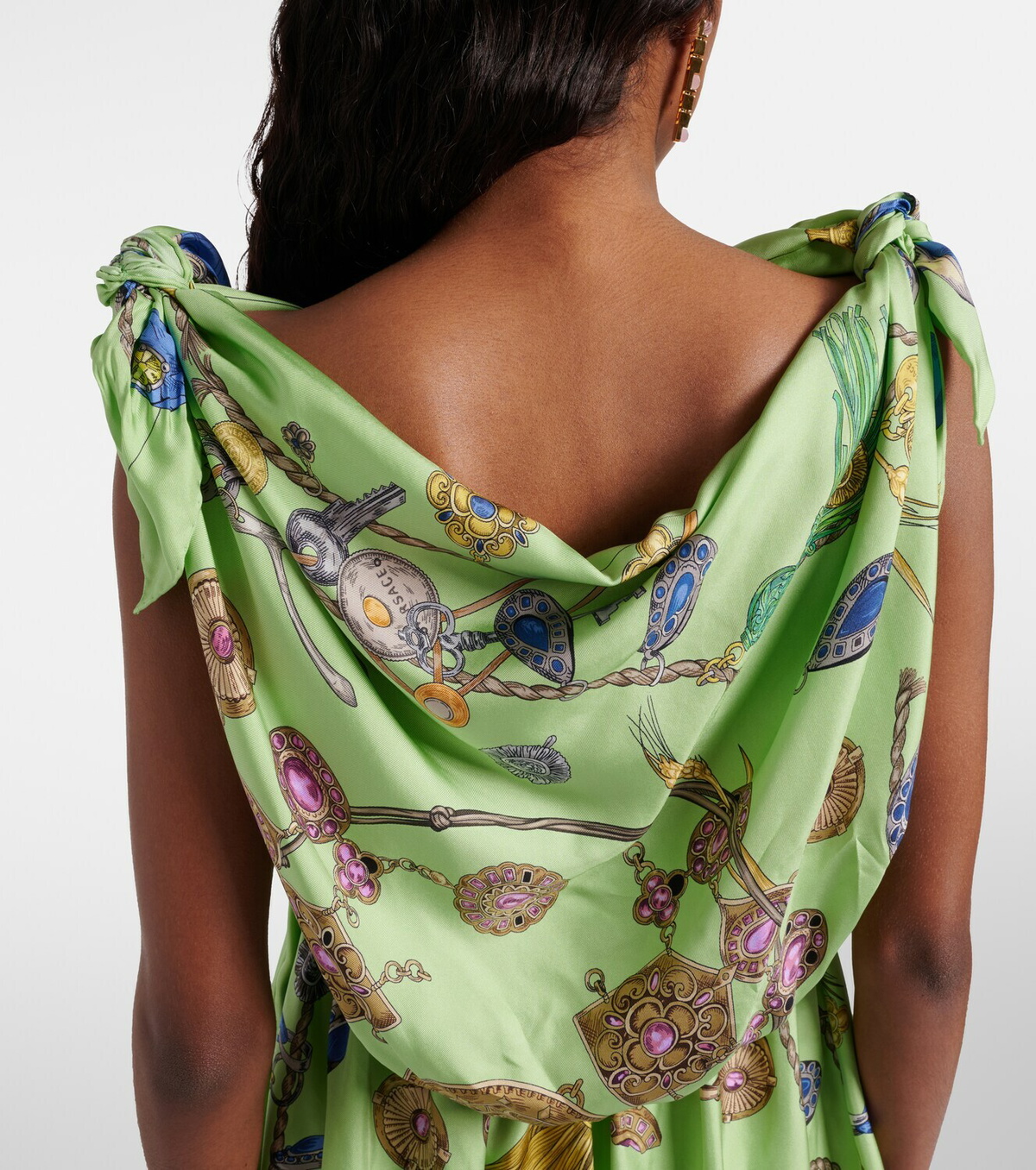 Versace Printed silk twill minidress