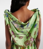 Versace Printed silk twill minidress