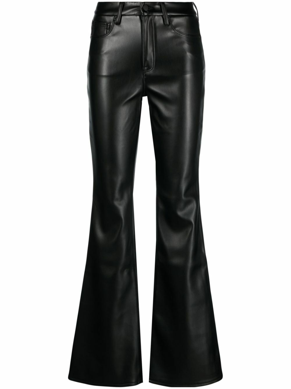 Black Faux Leather Veritas Flared Trouser