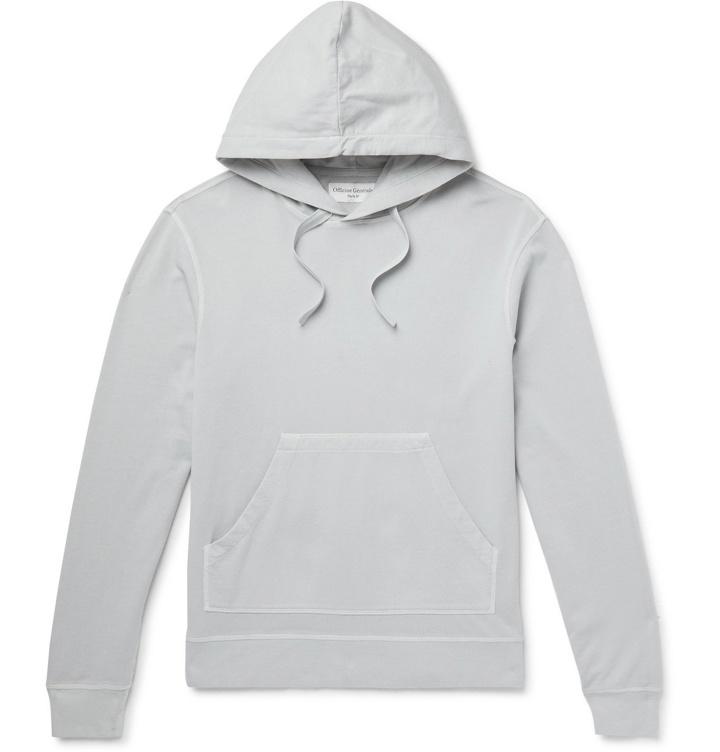 Photo: OFFICINE GÉNÉRALE - Olivier Garment-Dyed Loopback Cotton-Jersey Hoodie - Gray