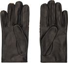 Ernest W. Baker Black Embroidered Cheetah Driving Gloves
