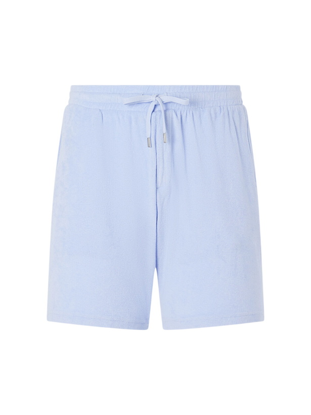 Photo: Frescobol Carioca - Augusto Terry Cotton and Linen Blend Shorts - Blue