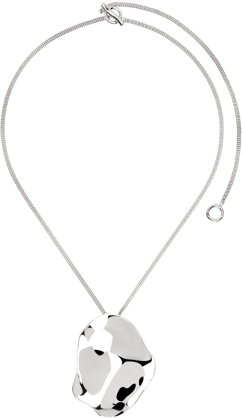 Jil Sander Silver Large Pendant Necklace