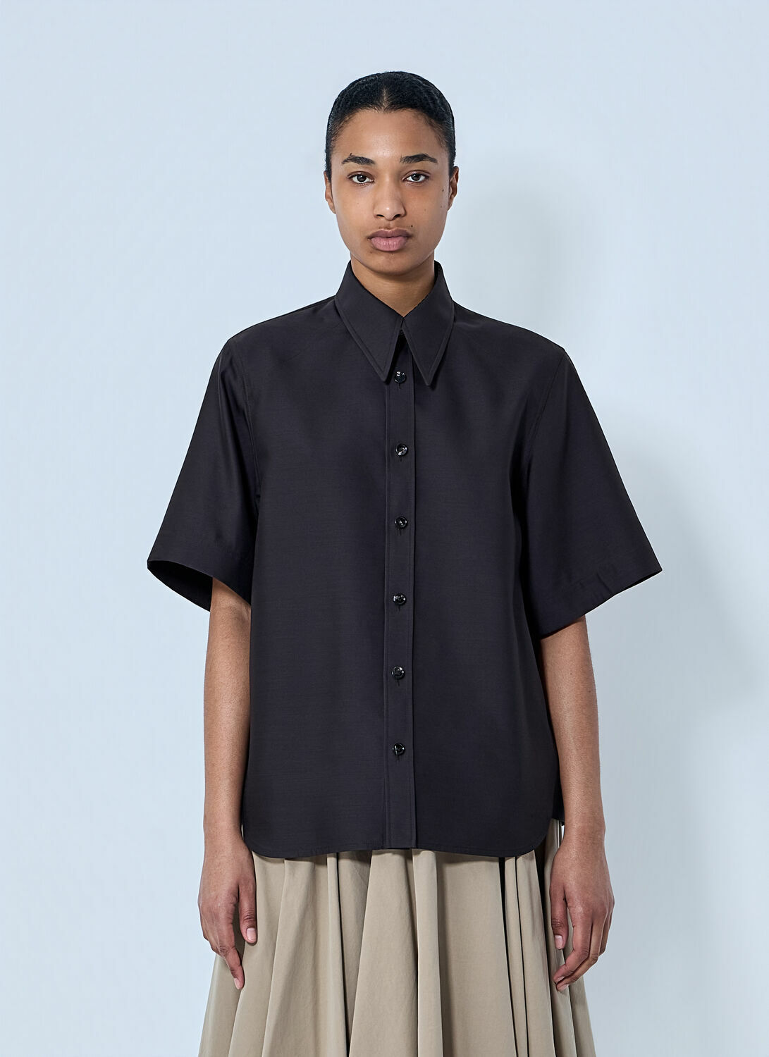 Bottega Veneta Wool and Silk Toile Shirt