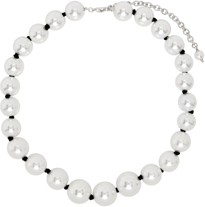 Photo: Numbering White Knotted Pearl Necklace