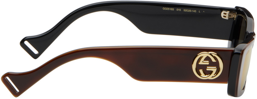 Gucci Tortoiseshell Rectangular Sunglasses Gucci