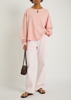 Free People Total Eclipse Ribbed Cotton T-shirt Peach