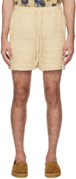 HARAGO Off-White Drawstring Shorts