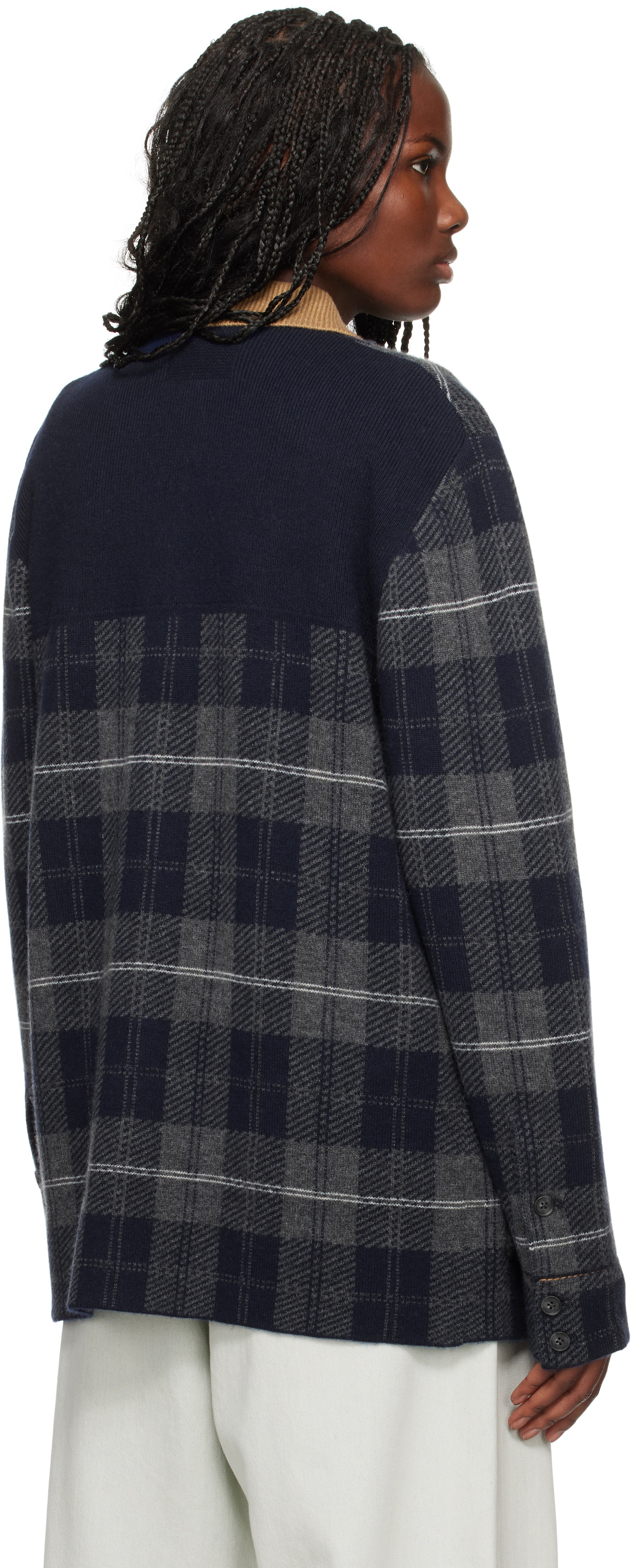 Guest in Residence Navy Tartan Industry Jacket