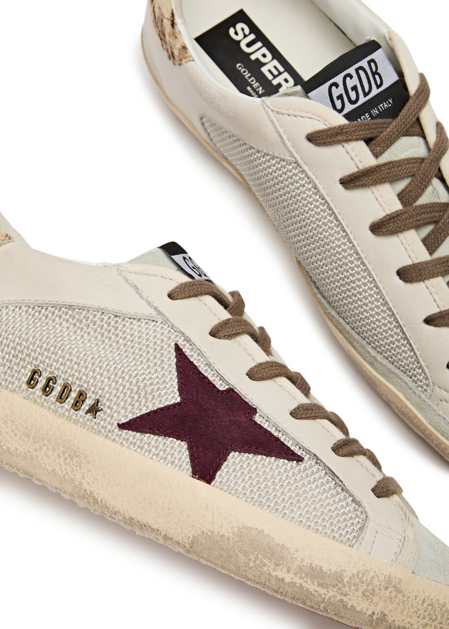 Golden Goose Super-Star Panelled Leather Sneakers White And