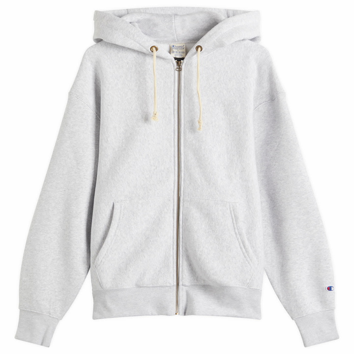 Photo: Champion Men's Reverse Weave Fleece Zip Hoodie in Grey