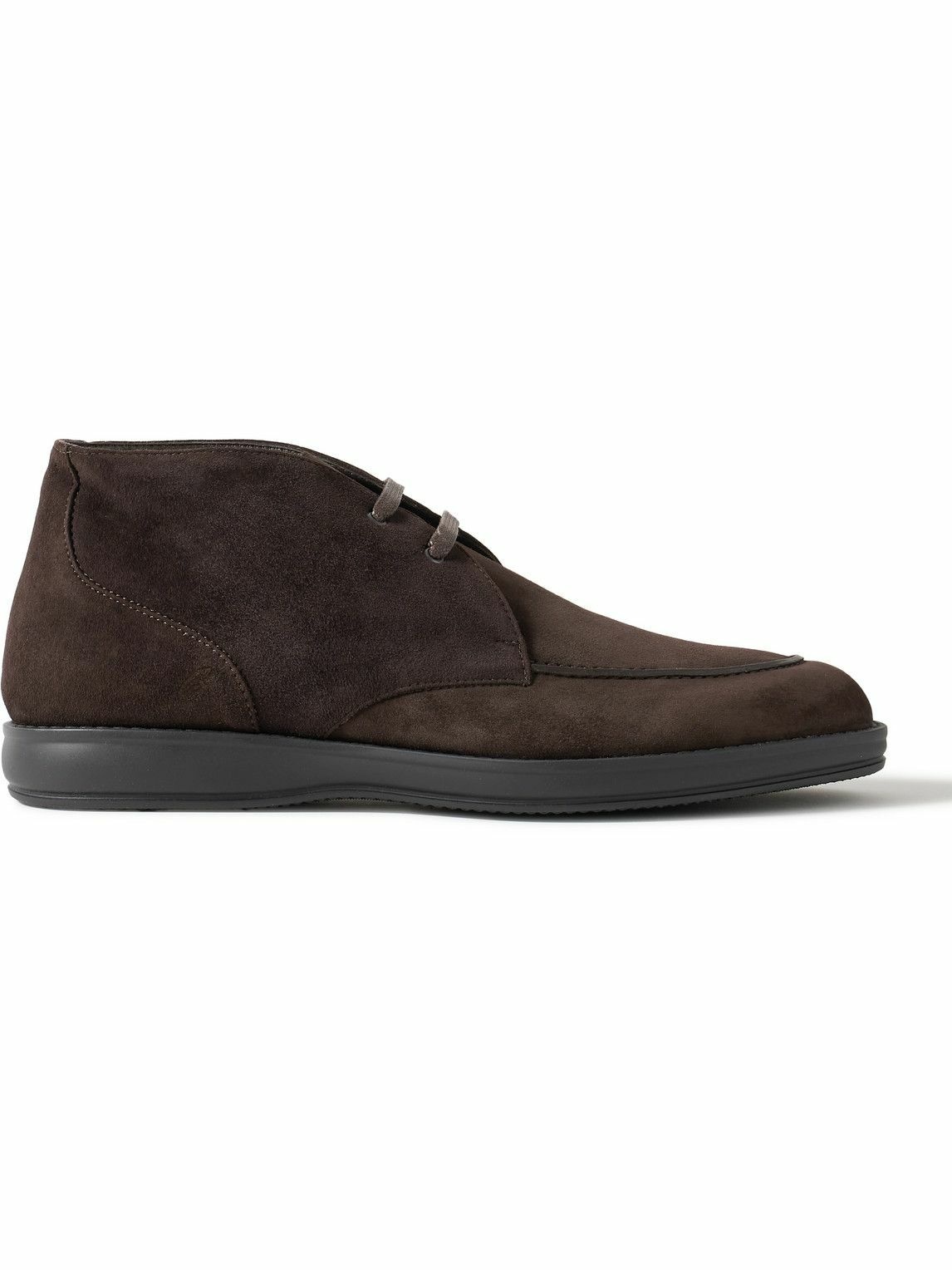 Photo: Brioni - York Leather-Trimmed Suede Chukka Boots - Brown