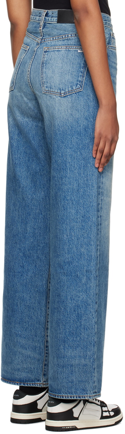デニム・ジーパン AMIRI Women Denim Pants AWDNGG1005 CLASSICMID BLUE Cargo wide-leg jeans in blue - Amiri | Mytheresa