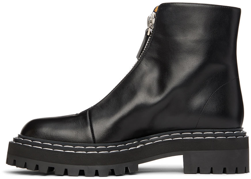 Proenza Schouler Black Lug Sole Zip Ankle Boots Proenza Schouler