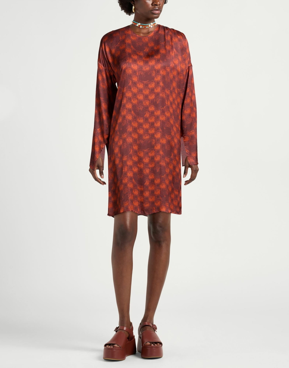 Manila Grace Womens Mini dress in Orange