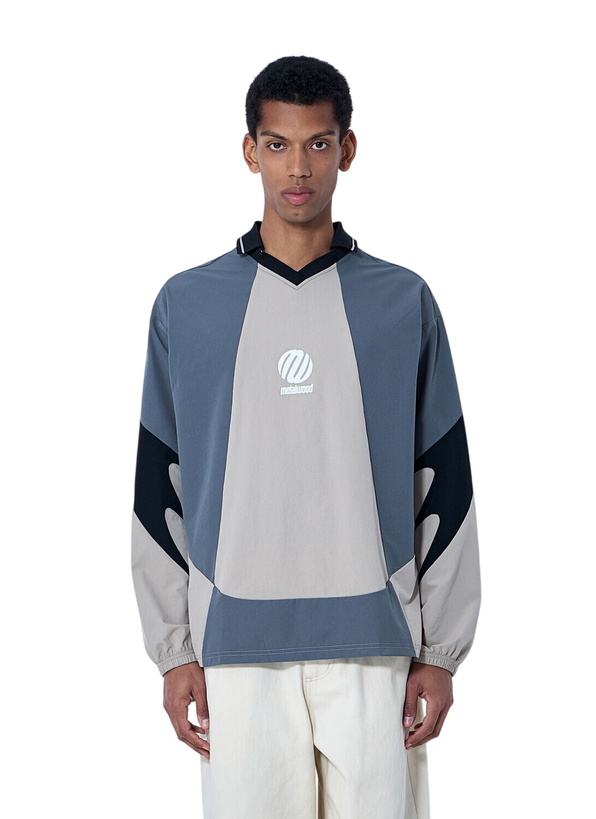 Photo: Metalwood Contrast Panel V-Neck Top