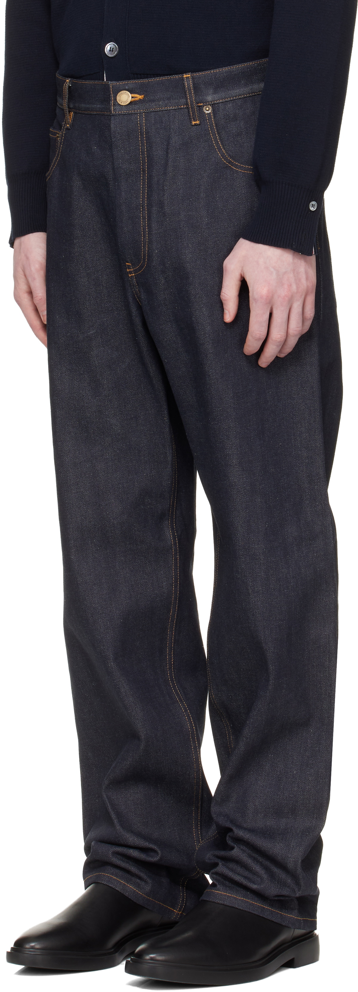 Thom Browne Navy Selvedge Denim 5-Pocket Jeans