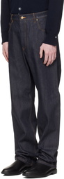 Thom Browne Navy Selvedge Denim 5-Pocket Jeans