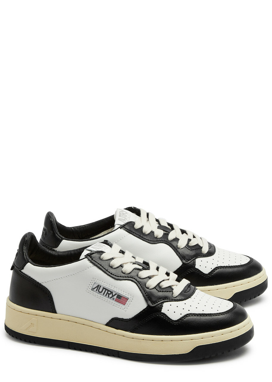 Autry Medalist Leather Sneakers White And Black Autry