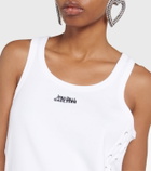 Jean Paul Gaultier Logo lace-up cotton tank top