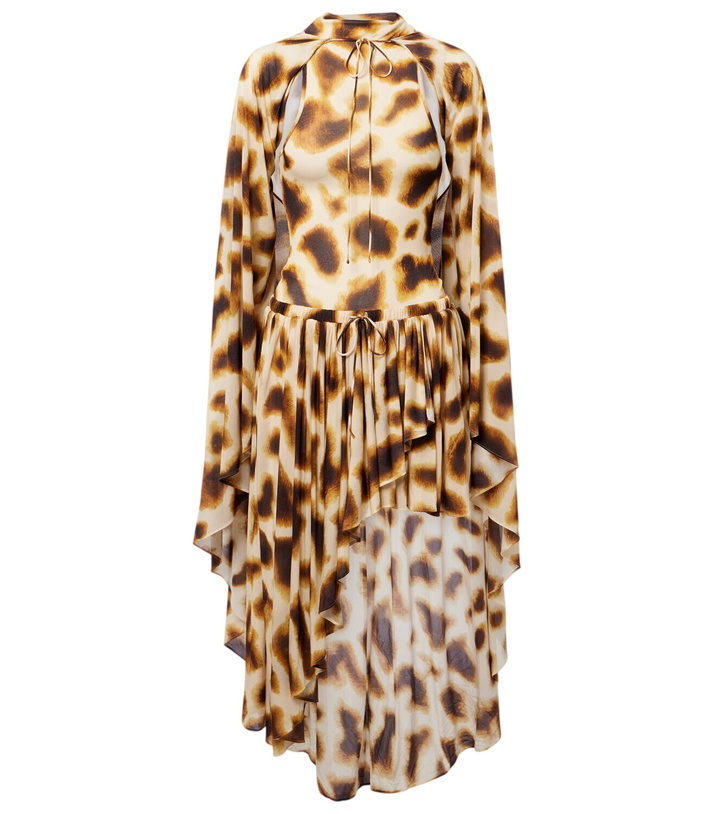Photo: Christopher Esber Gyre printed asymmetric caped minidress