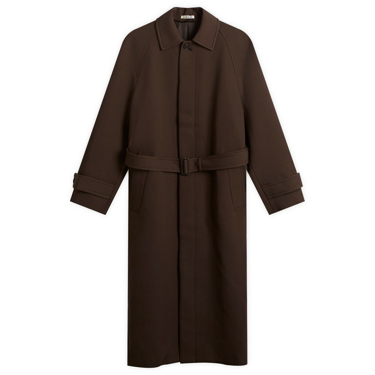 AURALEE Beige Wool Cavalry Twill Laminate Trench Coat Auralee