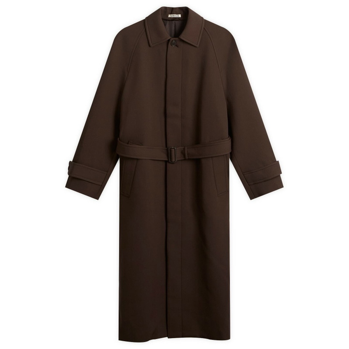 Photo: Auralee Women's Twisted Double Cloth Coat in Dark Brown