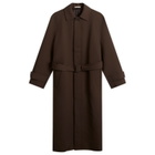 Auralee Women's Twisted Double Cloth Coat in Dark Brown