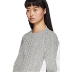 Sacai Grey and White Knit Wool Sweater