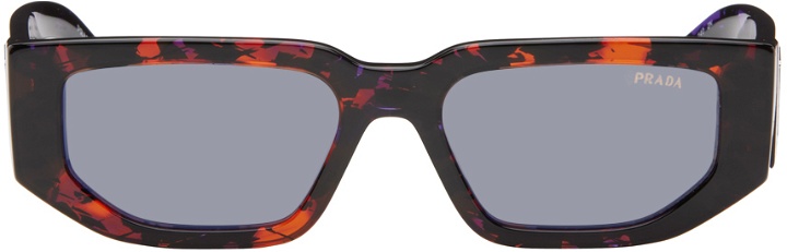 Photo: Prada Eyewear Tortoiseshell Triangle Logo Sunglasses