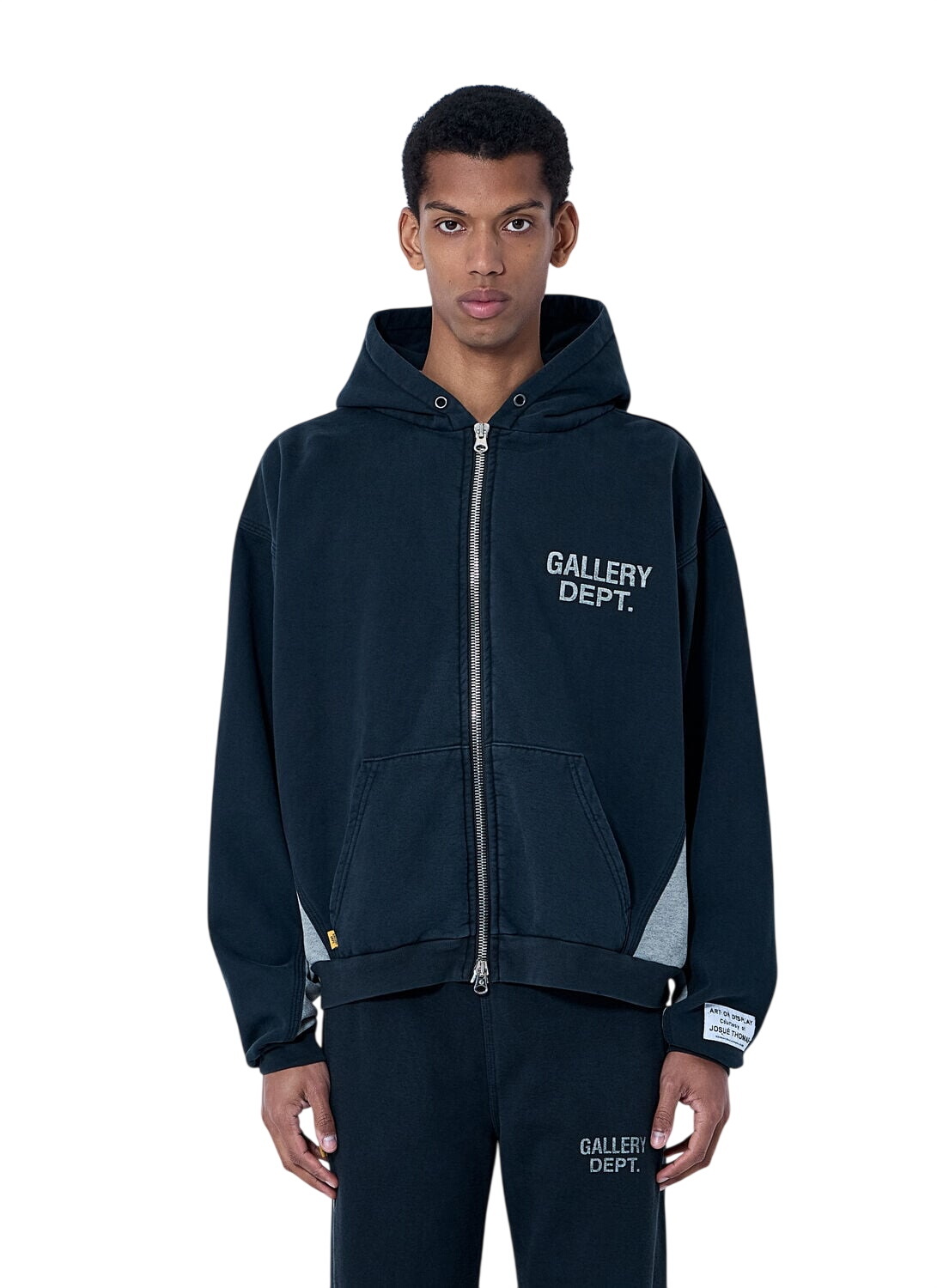 FFFPOSTALSERVICE Black Curved Zip-Up Hoodie FFFPOSTALSERVICE