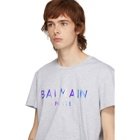 Balmain Grey Hologramme Logo T-Shirt