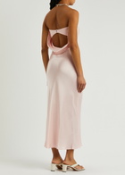Bec & Bridge Moon Dance Strapless Satin Maxi Dress Light Pink